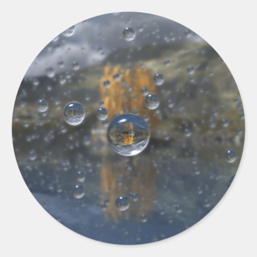 Pluie dans les autocollants à cristaux (Devant)