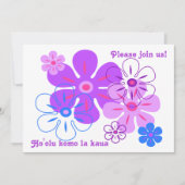 Pluie de fleurs Tropical Luau invitations (Devant)