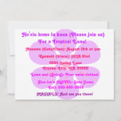 Pluie de fleurs Tropical Luau invitations (Dos)