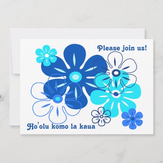 Pluie de fleurs Tropical Luau invitations (Devant)