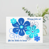Pluie de fleurs Tropical Luau invitations (Debout devant)