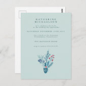 PLUIE DE MARIÉE | Invitation de bouquet floral de  (Devant / Derrière)