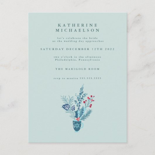 PLUIE DE MARIÉE | Invitation de bouquet floral de  (Devant)