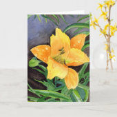 Pluie Lily, carte de voeux (Fleur jaune)