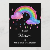 *~* Pluie Nuages arc-en-ciel Invitation Baby showe