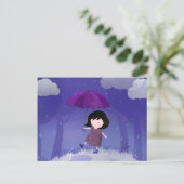 Pluie sur mon parapluie - carte postale (Debout devant)