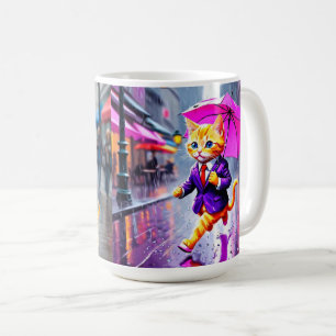 Pluie Whimsical Kitten Run Mug Classique