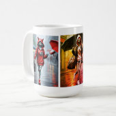 Pluie Whimsical Kitten Run Mug Classique (Devant gauche)