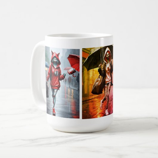 Pluie Whimsical Kitten Run Mug Classique (Devant gauche)