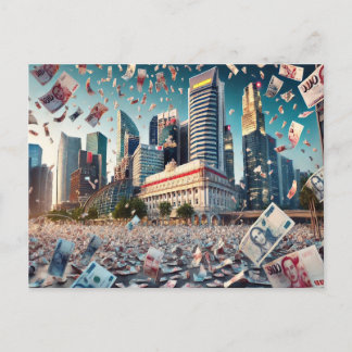 Pluies d'argent sur Singapour - Carte postale Pros