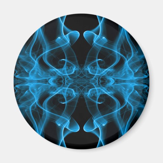 Pluimen van blauwe rook op zwart magneet (Voorkant)