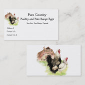 Pluimvee, kippen, eiervrije loopvogels, organisch visitekaartje (Voorkant / Achterkant)