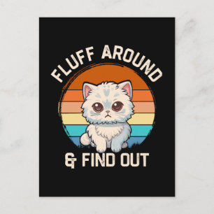 Pluis Er Rond En Kom Erachter Grappige Retro Kat Briefkaart