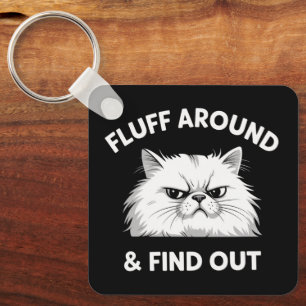 Pluis Rond Grappige Sarcastische Kat Damescitaat H Sleutelhanger