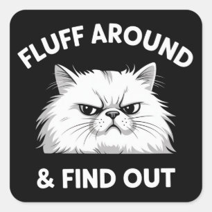 Pluis Rond Grappige Sarcastische Kat Damescitaat H Vierkante Sticker