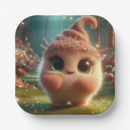 pluizig chocoladedier papieren bordje