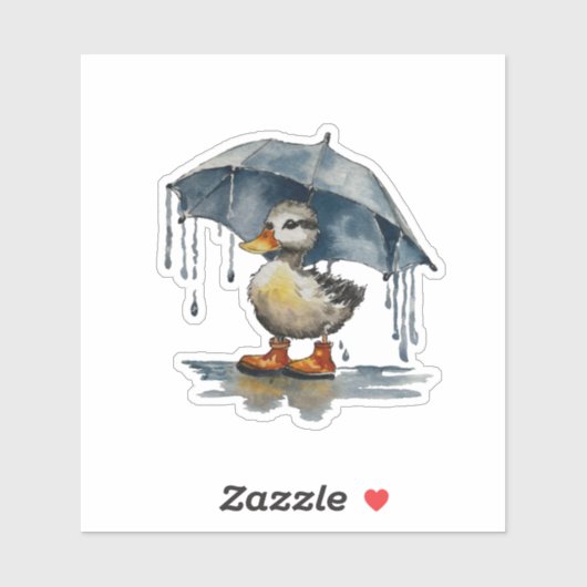 pluizig eendje sticker (Vel)