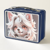 pluizig roze en witte puppy (Achterkant)