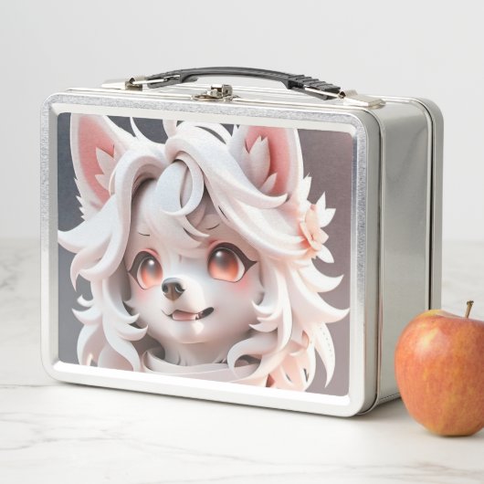 pluizig roze en witte puppy (In situ)