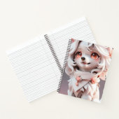 pluizig roze en witte puppy notitieboek (Binnen)