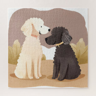 Pluizige Honden Huisdier Aquarel Schilderij Kaar Legpuzzel