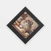 Pluizige kat bakken scones servet (Hoek)