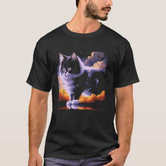 Pluizige Kat Wolken Schilderij Cute Kitten Kunst M T-shirt