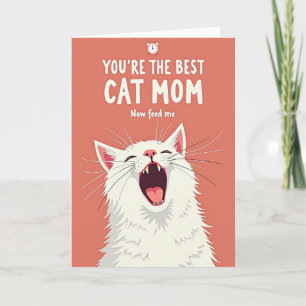 Pluizige Kattenmoeder Schreeuwkaart Kaart