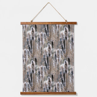 Pluizige Lisdodde Natuur Patroon Hangend Wandkleed