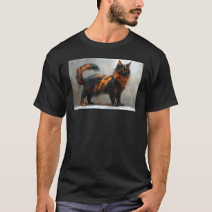 Pluizige Maine Coon kat T-shirt