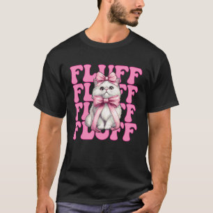 Pluizige Perzische Kat Meisje Kat Moeder Roze Coqu T-shirt