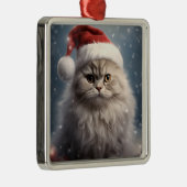 PLUIZIGE VAKANTIE KERSTMIS PERZISCHE TABBY KITTEN METALEN ORNAMENT (Rechts)