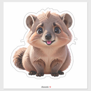 pluizige wasbeer sticker