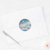 pluizige wolkenpastel ronde sticker (Envelop)