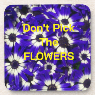 Pluk geen blauwe bloemen Harde plastic onderzetter