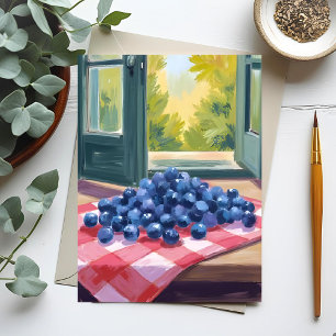 Plukken van Blauwe Bessen   Vrucht Waterverf Blauw Briefkaart