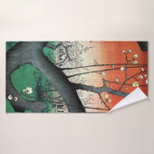 Plum à fleurs, Hiroshige (Serviette de bain)