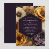 Plum Amber Autumnal Wedding Kaart (Voorkant / Achterkant)