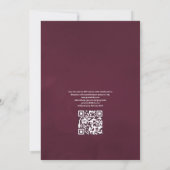 Plum and Peach Floral QR Code RSVP Weddenschap Kaart (Achterkant)