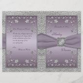 Plum and Pewter Floral Wedding Programme (Voorkant)