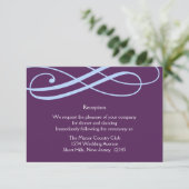 Plum and Powder Blue Swirls Reception Card Informatiekaartje (Staand voorkant)