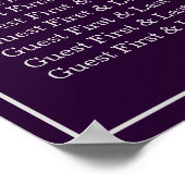 Plum and Silver Lovely Grace Seating Chart Poster (Hoek)