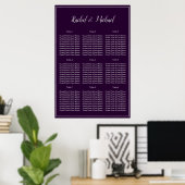 Plum and Silver Lovely Grace Seating Chart Poster (Thuiskantoor)