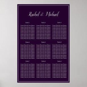 Plum and Silver Lovely Grace Seating Chart Poster