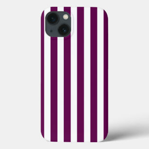 Plum and white snoep strepen Hoesje-Mate iPhone ca iPhone 13 Hoesje