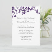 Plum and White Wedding Invitations Kaart (Staand voorkant)