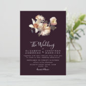 Plum Antiek Romantic Wedding Invitation Kaart (Staand voorkant)
