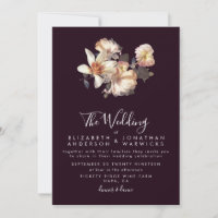 Plum Antiek Romantic Wedding Invitation