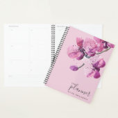 Plum Aquarelle Orchidées Planificateur (Devant avec enveloppe)