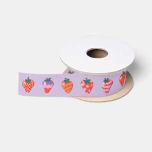 Plum Art Strawberry 1,5" satijn lint